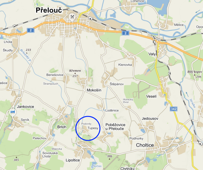 Mapa s vyznačením polohy pobočky.
